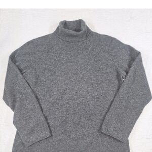 100% Cashmere Womens Turtleneck Sweater 2-Ply Solid Gray Charter Club XL